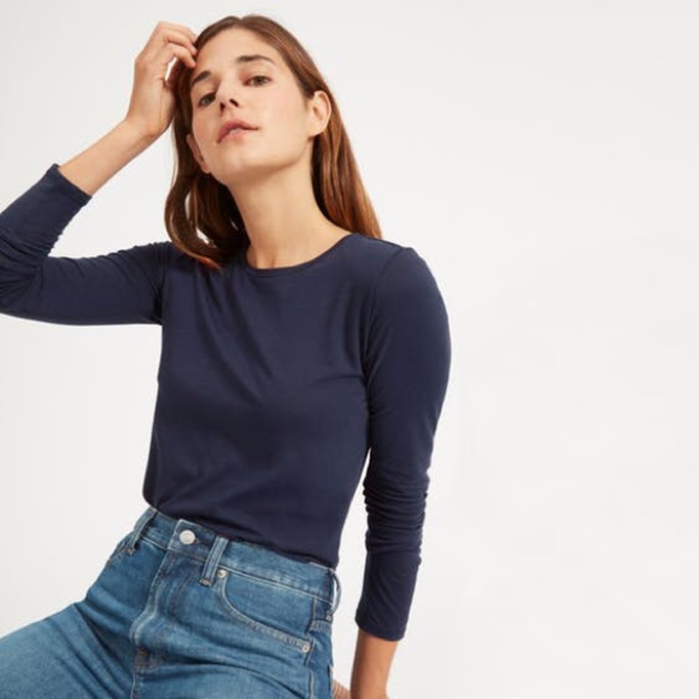 Everlane Pima Stretch Long-sleeve Navy